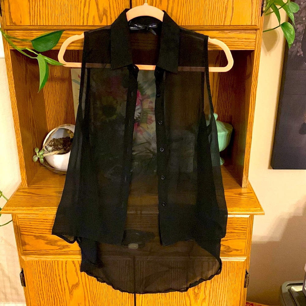 Ali & Kris Button Down Sheer Top